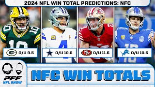 2024 NFL Win Total Predictions NFC  PFF NFL Show [upl. by Anerehs427]