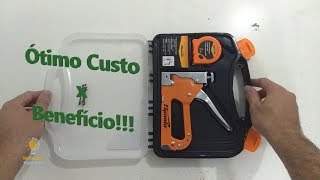 Unboxing e Review  Kit Jogo De Grampeador 500 Grampos Tapeceiro Trena 2m Sparta  PTBR [upl. by Koressa]