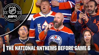 The atmosphere in Edmonton for the anthems before Game 6 was electric  ESPN HL [upl. by Neenahs610]