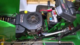 John Deere GT225 with 42quot Snowblower Attachment [upl. by Notsla450]