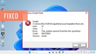 How To Fix Windows Script Host Error In Appdata The System Cannot Find The File Specified FIXED [upl. by Enileoj]