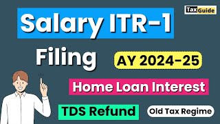 Income Tax Return ITR1 filing  ITR 1 online filing process AY 202425  ITR filing for Salaried [upl. by Llednav422]