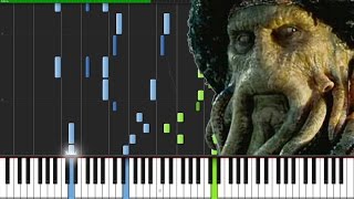 Davy Jones Theme  Pirates of the Caribbean Piano Tutorial Synthesia  Marco Tornatore [upl. by Cinimod]