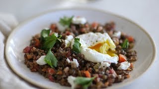 Warm Lentil Salad with Eggs Healthy Appetite with Shira Bocar [upl. by Ecirahs]