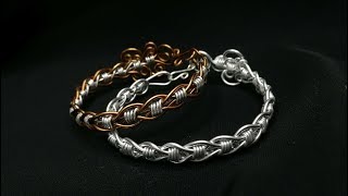 DIY Elegant Simple Twisted Unisex Bracelet  Wire Jewelry Tutorial 9  by KIÁ [upl. by Hoffert130]