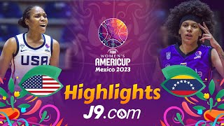 USA v Venezuela  J9 Highlights  FIBAAmeriCupW [upl. by Deaner511]