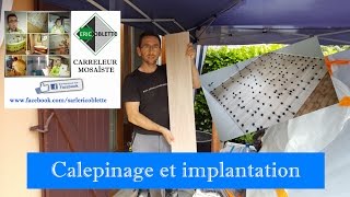 Calepinage implantation pose carrelage imitation parquet [upl. by Aihc]