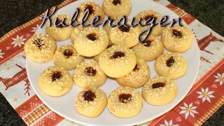 Kulleraugen backen Husarenkrapfen Rezept  Plätzchen Rezepte für Weihnachten  Plätzchenwoche 3 [upl. by Redienhcs]