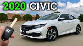 2020 Civic LX Review amp Drive  Base Model Honda Civic [upl. by Sirrom]