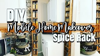 MOBILE HOME UPDATES  DIY spice rack  remodeling our single wide mobile home on a budget 💰 [upl. by Nathanial948]