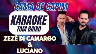 🎤KARAOKE CAMA DE CAPIM TOM BAIXO karaoke PLAYBACK zezédicamargo [upl. by Abil]