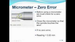 C1 L8 Micrometer Zero Errors [upl. by Osnohpla]