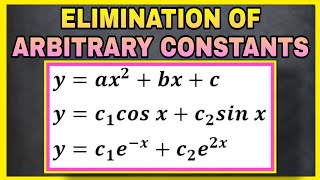 ELIMINATION OF ARBITRARY CONSTANTS  Differential Equations  TAGALOGENGLISH [upl. by Aivirt963]