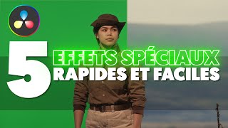 5 EFFETS FOND VERT RAPIDES et FACILES sur DAVINCI RESOLVE [upl. by Goldwin]