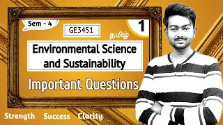 Environmental Science and Sustainability GE3451 EVS Important Questions Tamil Sem 4 July 10th Exam [upl. by Allemap]