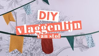 DIY VLAGGENLIJN Zo maak je zelf een slinger met stoffen vlaggetjes [upl. by Errised]