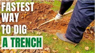 FASTEST WAY TO DIG A TRENCH  How to Dig a Trench With a Demo Hammer [upl. by Ahsehyt]