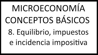 8 Equilibrio impuestos e incidencia impositiva [upl. by Ulah936]