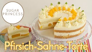 Super einfache KäseSahneTorte mit Pfirsich  Rezept von Sugarprincess [upl. by Lardner]