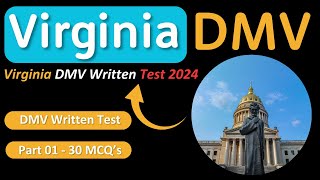 Virginia DMV Written Test 2024 🚗  Part 1  Top 30 Questions amp Answers [upl. by Elbertine]