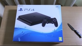 PS4 Slim  Unboxing amp First look 4K [upl. by Pish]