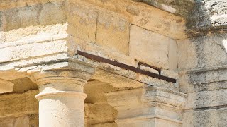 Remplacement du linteau de lentrée principale du temple de GallarguesleMontueux  juin 2020 [upl. by Emelina631]