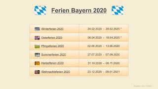 Ferien Bayern 2020 [upl. by Thibaut14]