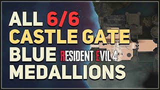 All Castle Gate Blue Medallions Resident Evil 4 Remake [upl. by Currie547]