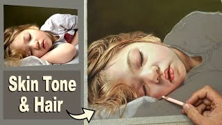 Pastel Portrait Tutorial  How to draw Realistic SKIN TONES and HAIR using Pastel Pencils Part 1 [upl. by Callum925]