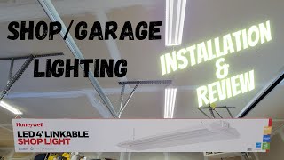 Honeywell LED Linkable Shop Light Review and Installation Tutorial  Shop Lights  Garage Lights [upl. by Resee]