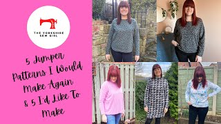 5 Jumper Sewing Patterns I’ve Made amp 5 I’d Like To Make including some FREE patterns [upl. by Nommad]