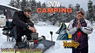 Solo Camping In Heavy Snow  Rescue Cars In Snowfall  The Umar [upl. by Glick830]