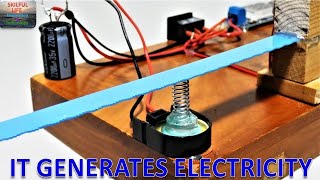 THIS DEVICE GENERATES ELECTRICITY  PIEZOELECTRIC POWER GENERATOR MECHANICAL VIBRATION  ELECTRICITY [upl. by Ednarb]