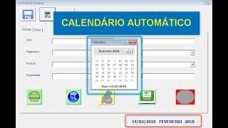 Inserir CALENDÁRIO Automático no Formulário VBA  Controle de Estoque com Excel  Aula 21 [upl. by Sirehc411]