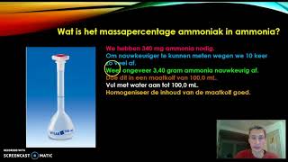 Titratie bepaling massapercentage ammoniak in ammonia [upl. by Dihgirb]