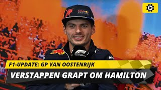 F1update Verstappen grapt over sneer van Hamilton waarom is Red Bull meestal sterk in Oostenrijk [upl. by Leile]