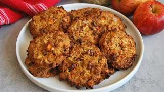 4 INGREDIENT Apple and Oats Cookies Recipe Apple and Oatmeal Cookies [upl. by Rhyner]