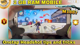 Onetap headshot tips and tricks on 2 gb ram mobile with handcam tutorial garena free fire [upl. by Houston]