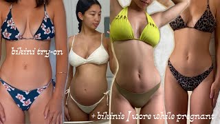 Bikini Try On and bikinis I wore while pregnant Acacia Swimwear Mikoh Billabong Benoa [upl. by Derrek]