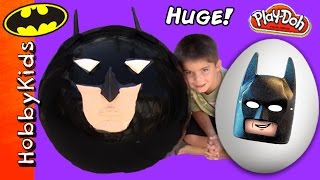 2 Mega GIANT BATMAN Surprise Eggs PlayDoh BatmanSuperhero Kinder Egg Marvel HobbyKidsTV [upl. by Livesay]