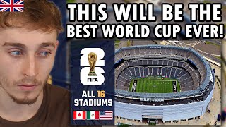 Brit Reacting to THE US Stadiums for FIFA World Cup 26 [upl. by Eirojam]