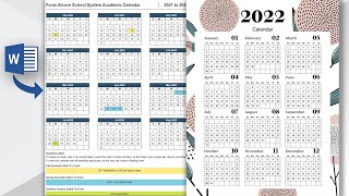 How to Create a Calendar in Microsoft word  How to design Calendar in Ms word  Calendar Templates [upl. by Charles]