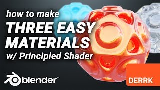 3 Easy Materials with the Principled Shader in Blender [upl. by Llejk]