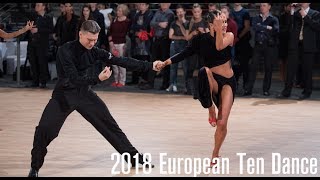 2018 WDSF European 10D  The Latin Final  DanceSportTotal [upl. by Kcirtapnaes195]