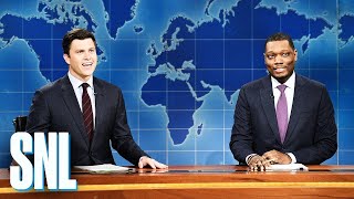 Weekend Update Colin Jost and Michael Che Switch Jokes  SNL [upl. by Zelma]