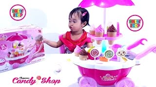 Ice Cream CANDY CART SWEET SHOP 💖 Gerobak Es Krim Mainan Anak 💖 Lets Play Jenica [upl. by Aidil]