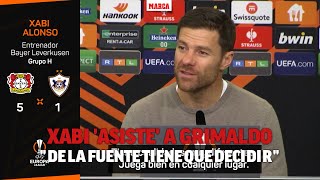 Asistencia de Xabi Alonso a Grimaldo quotDe la Fuente ya le ha visto y tiene que decidirquot I MARCA [upl. by Alletniuq]