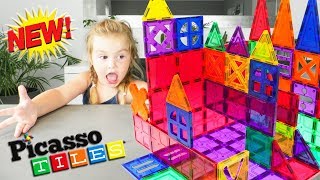 Blocs de construction magnétiques PicassoTiles Formes Géométriques Maison Magnetics Shapes Unboxing [upl. by Nanam]