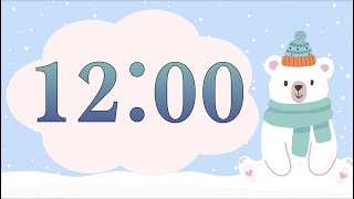 12 Minute Cuddly Polar Bear Timer Synth Bells at End [upl. by Ninon]