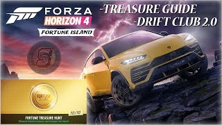 Forza Horizon 4 Fortune Island All 10 Treasure Guides  Locations  Drift Club 20 All 21 Stars FH4 [upl. by Ahsan]